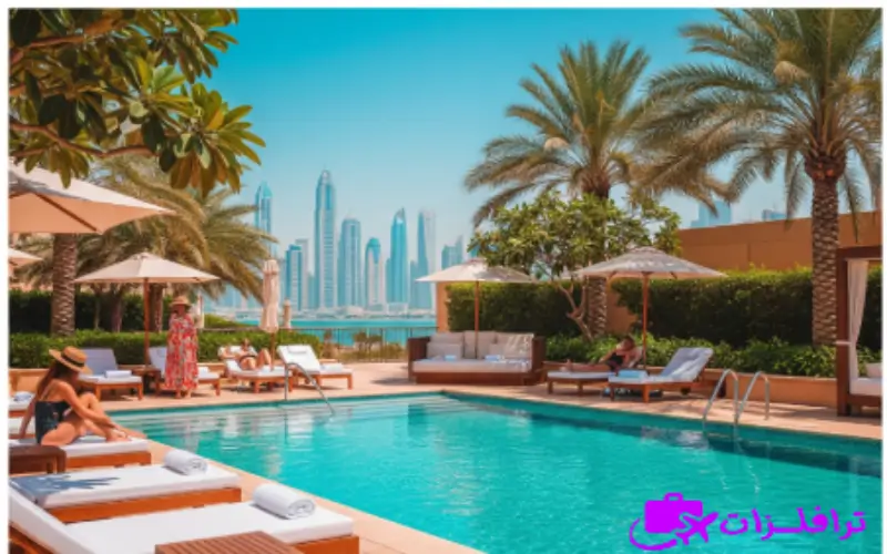 منتجعات دبي مع مسبح خاص